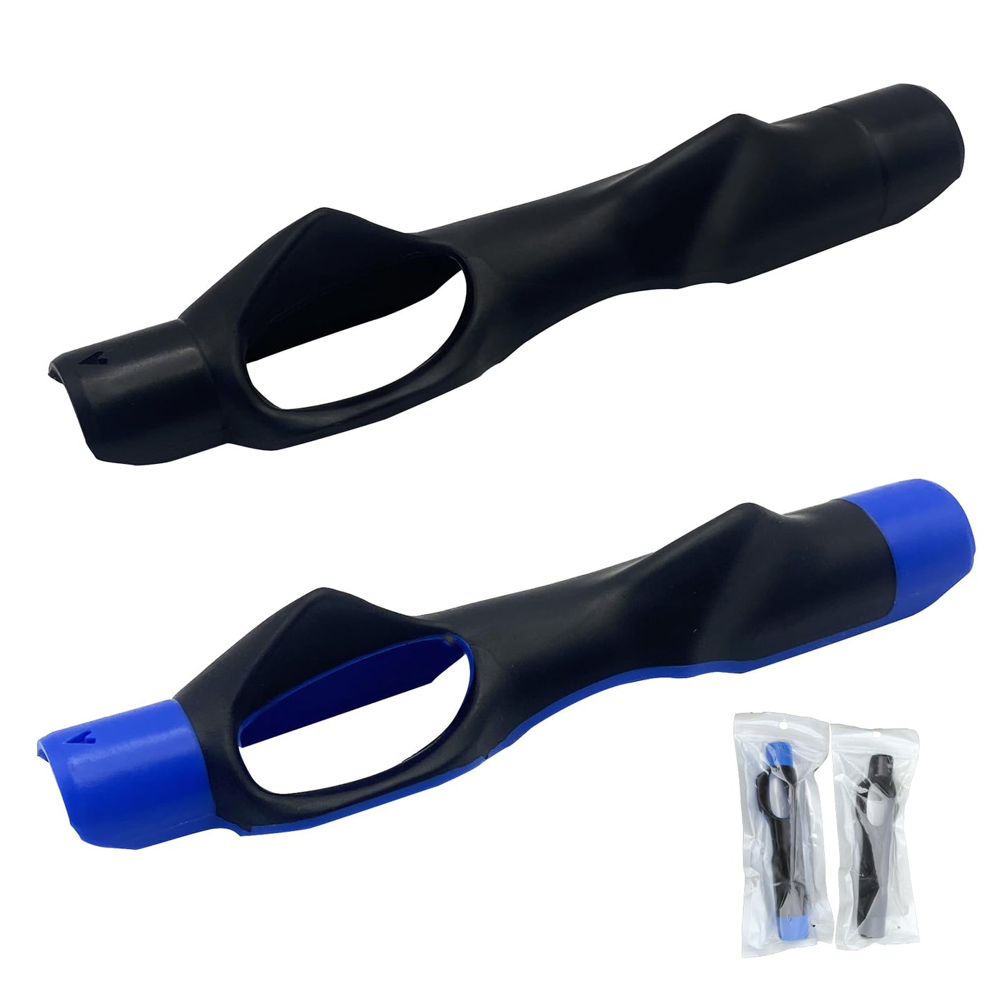 2 pack Golf grip trainer, swing and accuracy improvement,Golf Club Kit aid accessories for correct hand position (Black+Blue)