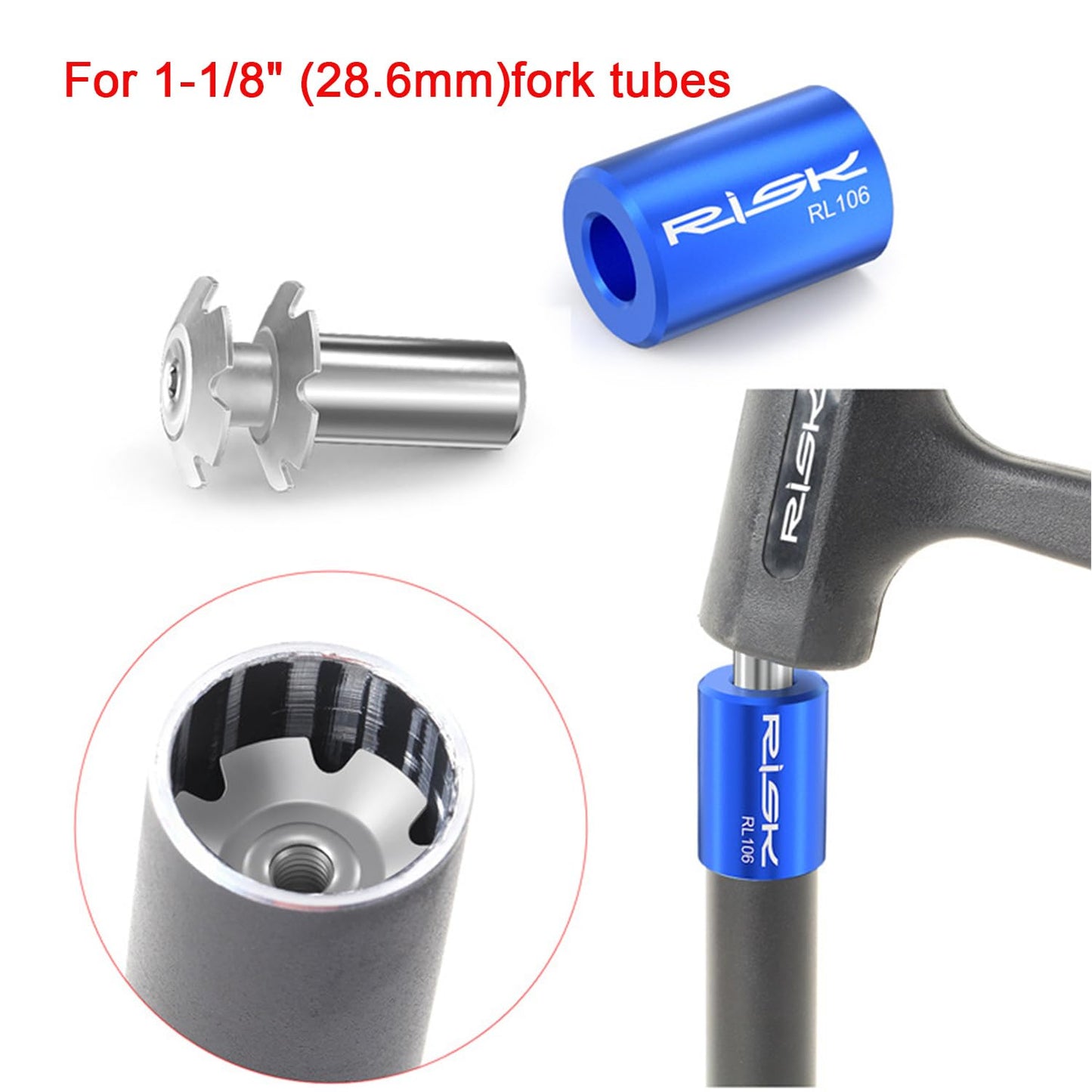 BSSOK Bike Fork Star Nut Setting Install Tool with 2 Star Nut and Spare Special Screws for 1", 1-1/8" Threadless Fork Tubes
