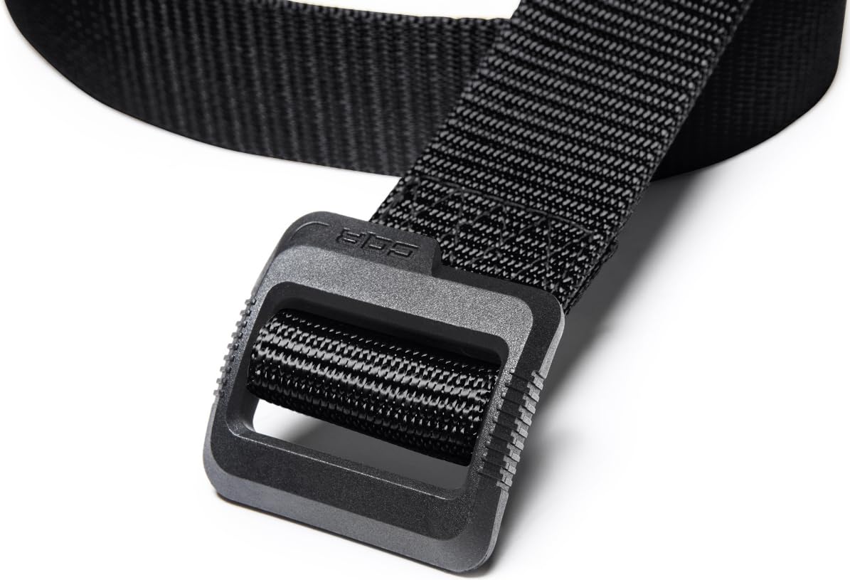 CQR Tactical Belt, Military Style Heavy Duty Belt, Webbing EDC Quick-Release Buckle, Dura Nylon Black, Small