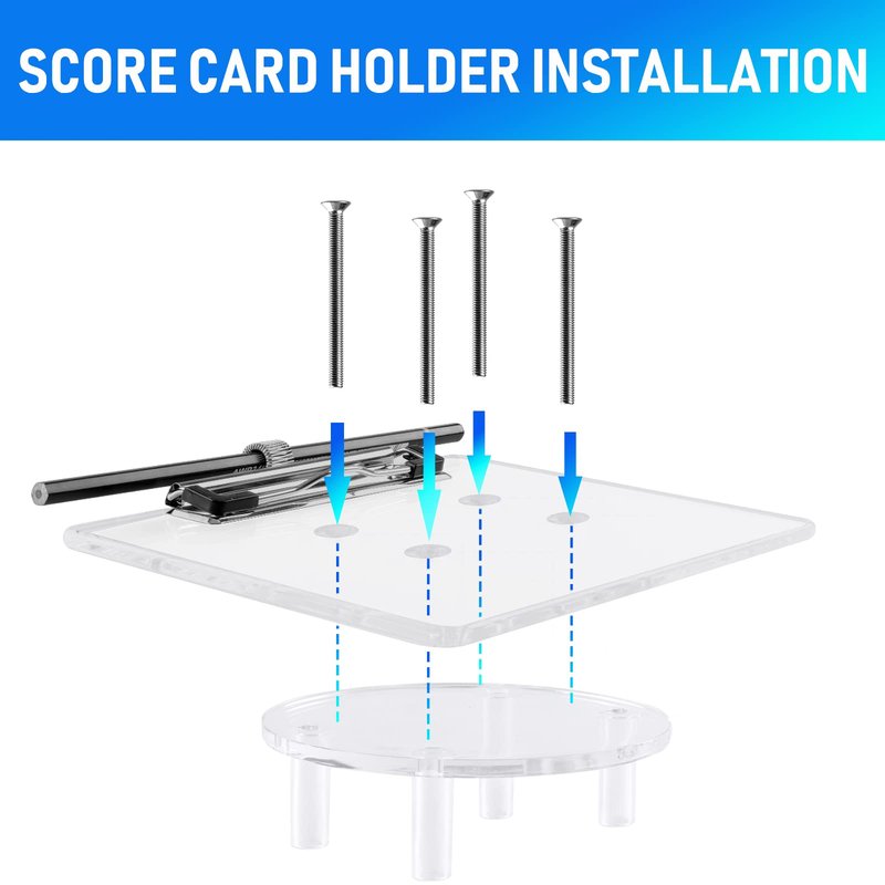 Roykaw Golf Cart Scorecard Holder with Pencil Holder Compatible with EZGO Club Car Yamaha - 0.23”Thickness Acrylic/More Sturdy