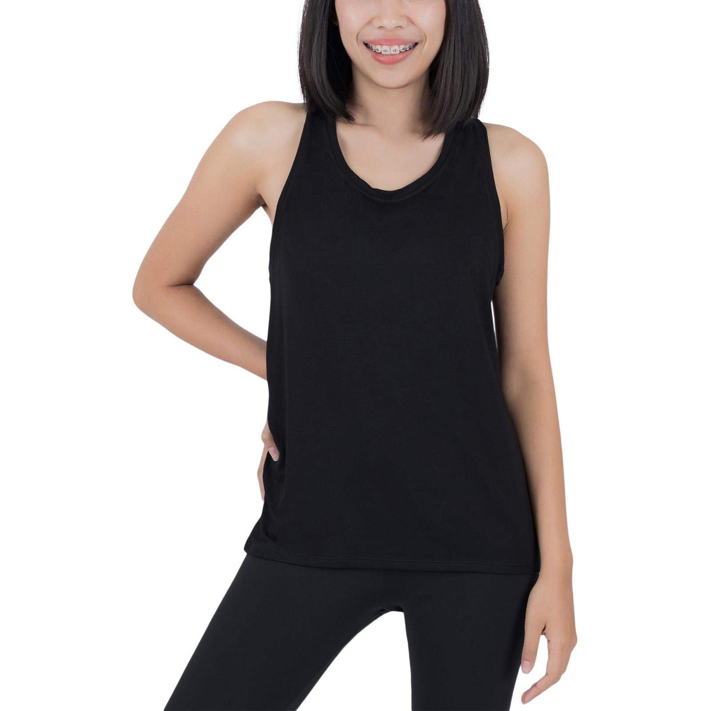 LOFBAZ Workout Tank Tops for Women Yoga Clothes Womens Athletic Shirts Gym Exercise Running Active Fitness Sports Clothing Tanks Top Black M