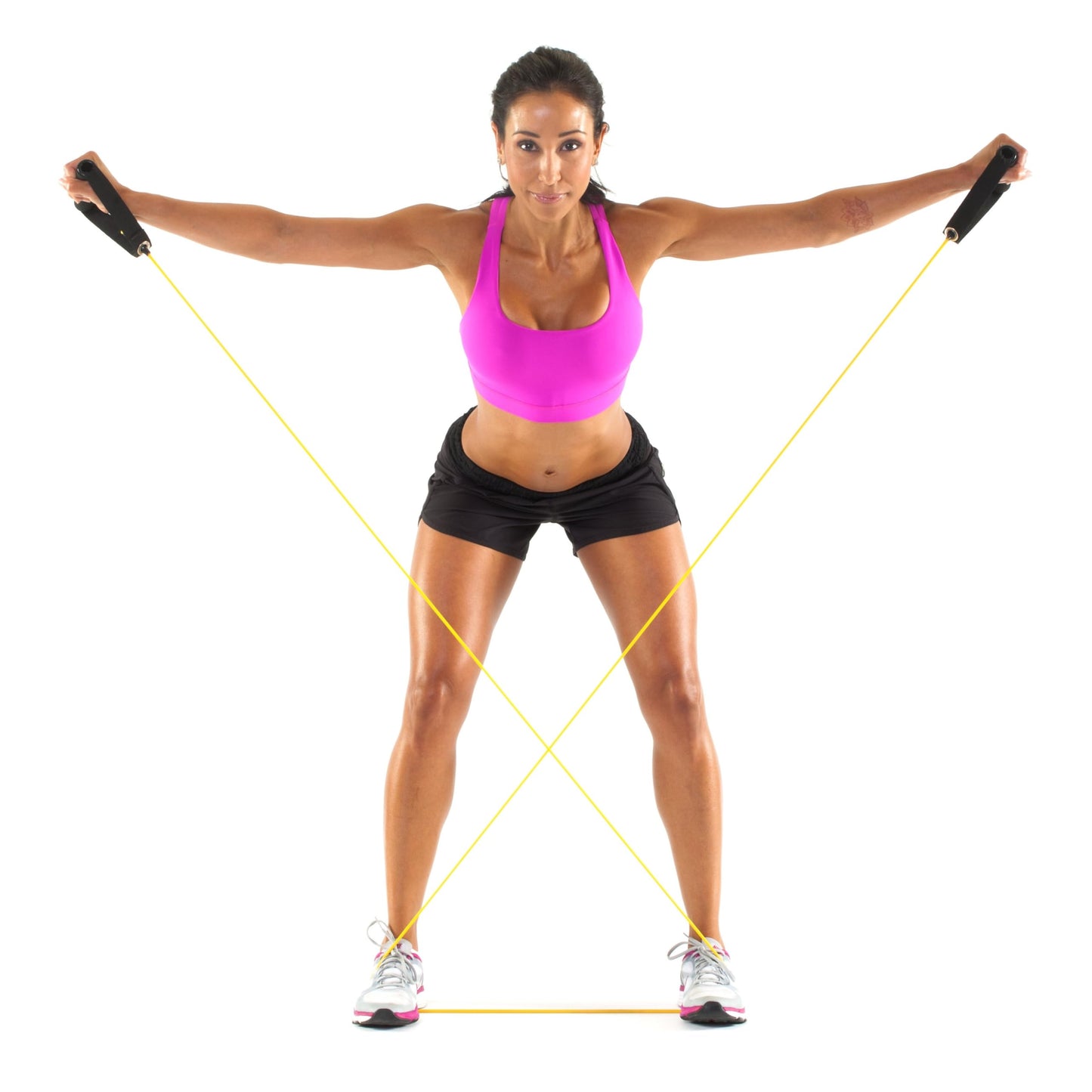 Black Mountain Products Resistance Band Set Six Bands Included - Door Anchor Workout Guide Carrying Bag Tone Build Muscle