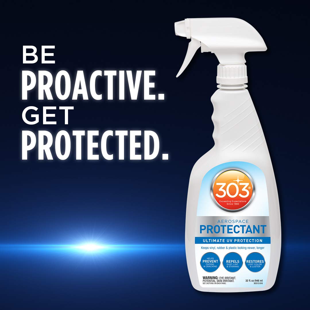 303 Products Aerospace Protectant Spray, UV Protection for Outdoor Surfaces – Protects Vinyl, Plastic & Rubber, Repels Dust & Dirt, Matte Finish, 32 oz