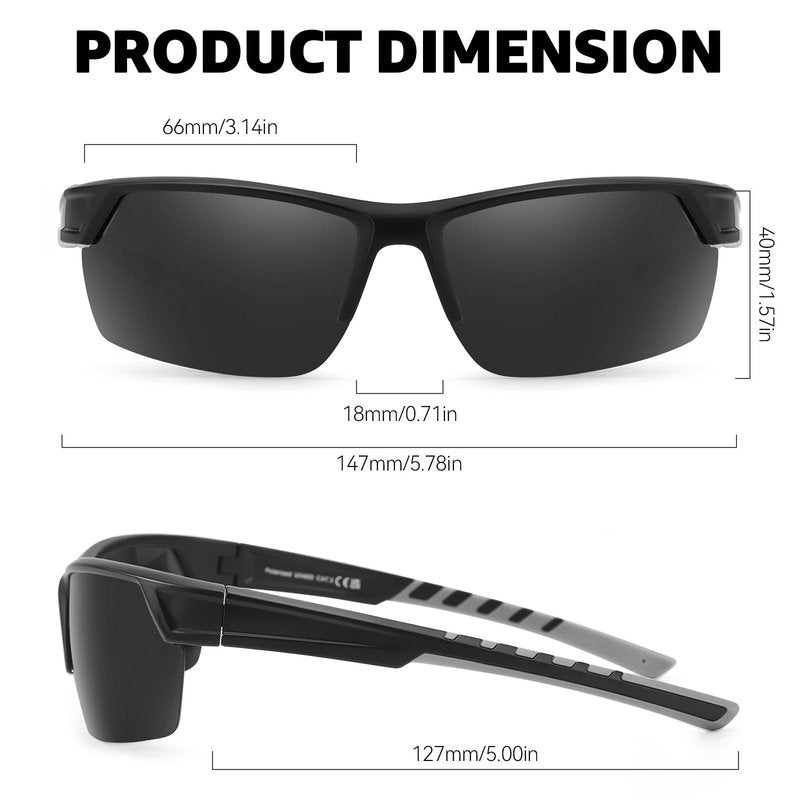 TJUTR Running Sunglasses for Women, Polarized Wrap Around Sun Glasses with UV400 Protection for Sports Cycling Golf TS3080