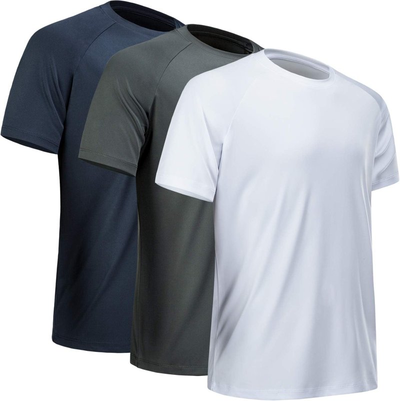 Men's Quick Dry Athletic Workout Shirt - Short Sleeve Moisture-Wicking Gym Tee