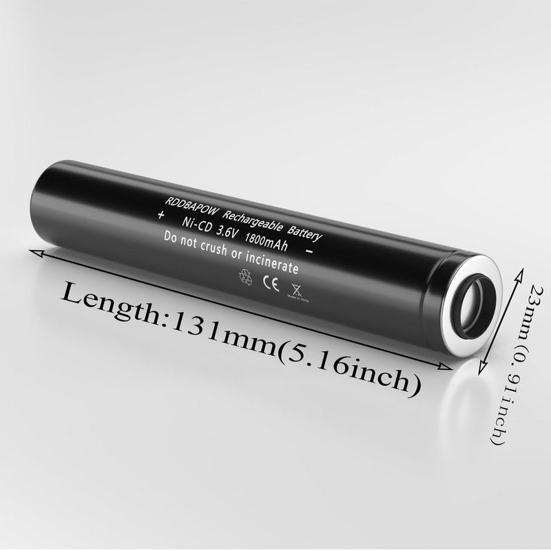RDDBAPOW 75175 Rechargeable Batteries Compatible with Streamlight Stinger Parts XT,DS, LED HP, 75175/75375, FL126,PolyStinger, Pelican M9 Flashlight 1800mAh 3.6V Ni-CD Battery (1 Pack)