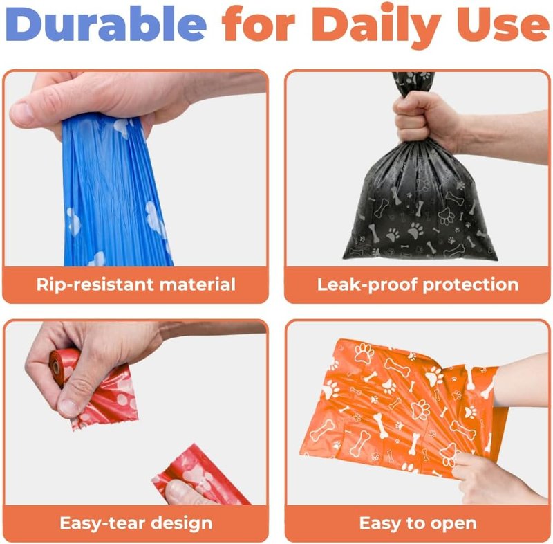 Dog Poop Bags - Leak-Proof & Tear-Resistant Waste Cleanup | 150 Assorted Thick Plastic Bags for Outdoor Use