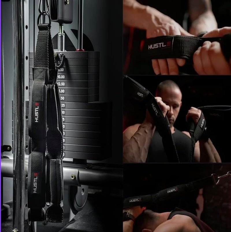 Tricep Rope Cable Attachments - Versatile Gym Equipment for Home Workouts | 4 Anti-Slip Handles