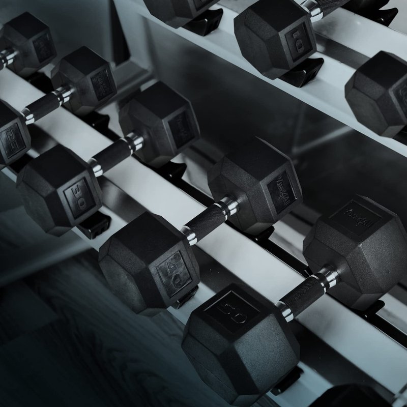 Dumbbell Hex- Rubber Grip - 45lbs