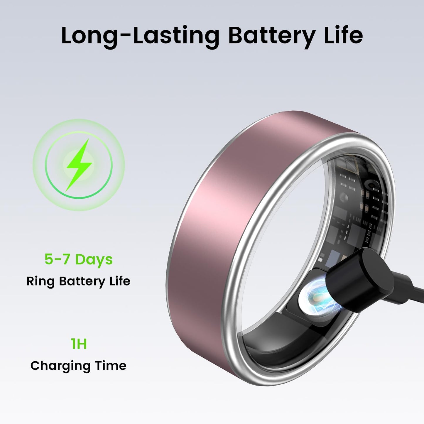 Jojovenusmall Smart Ring for Women & Men - IP68 Waterproof Fitness Tracker with Long Lasting Batteries, 28-Language App, Sleep/Step/Heart Rate Monitor, Compatible with iOS & Android (Red, 4)