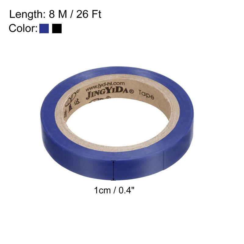 PATIKIL 26Ft Grip Finishing Tape, 2 Pack PVC Racquet Finishing Tapes Racket Accessories Sticky Seal for Tennis Badminton, Blue/Black