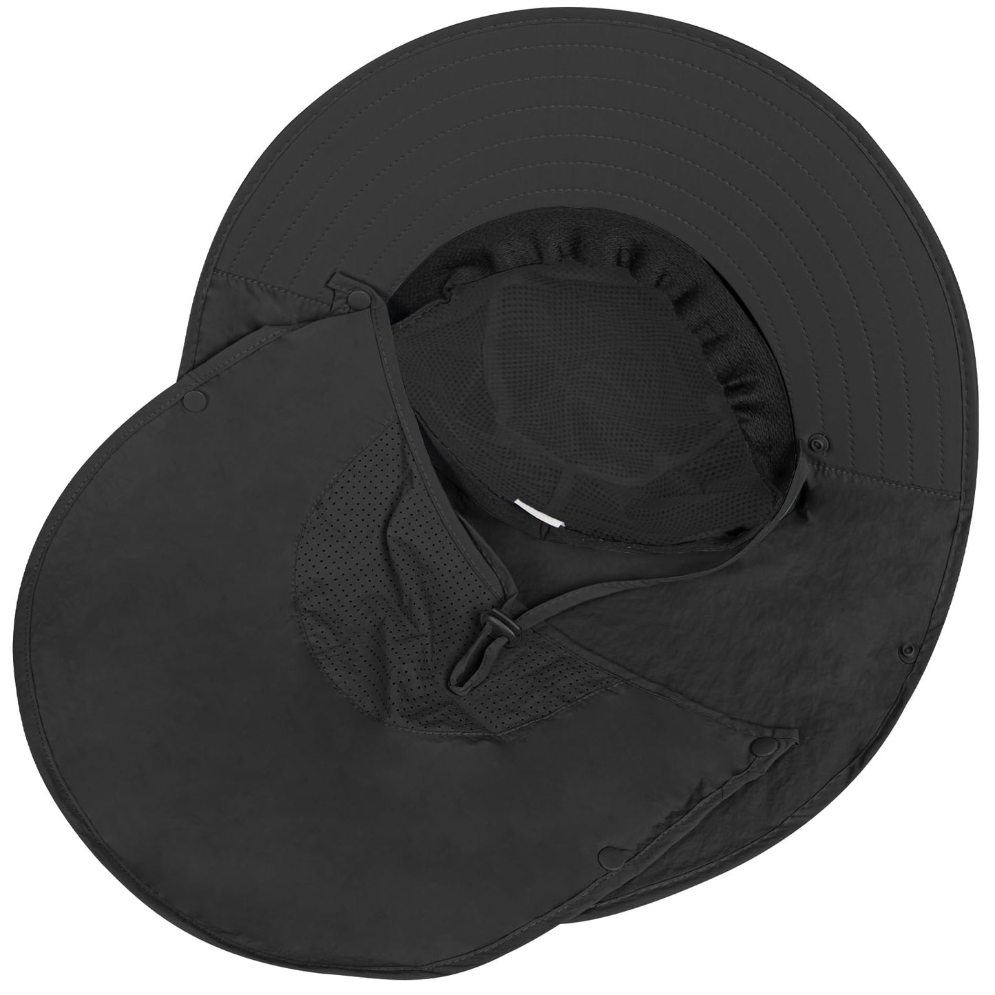 Rosoz Sun Hat for Men Women with Neck Flap,Wide Brim UPF50+ Fishing Hat with Detachable Face Cover Outdoor Sun Protection Hat