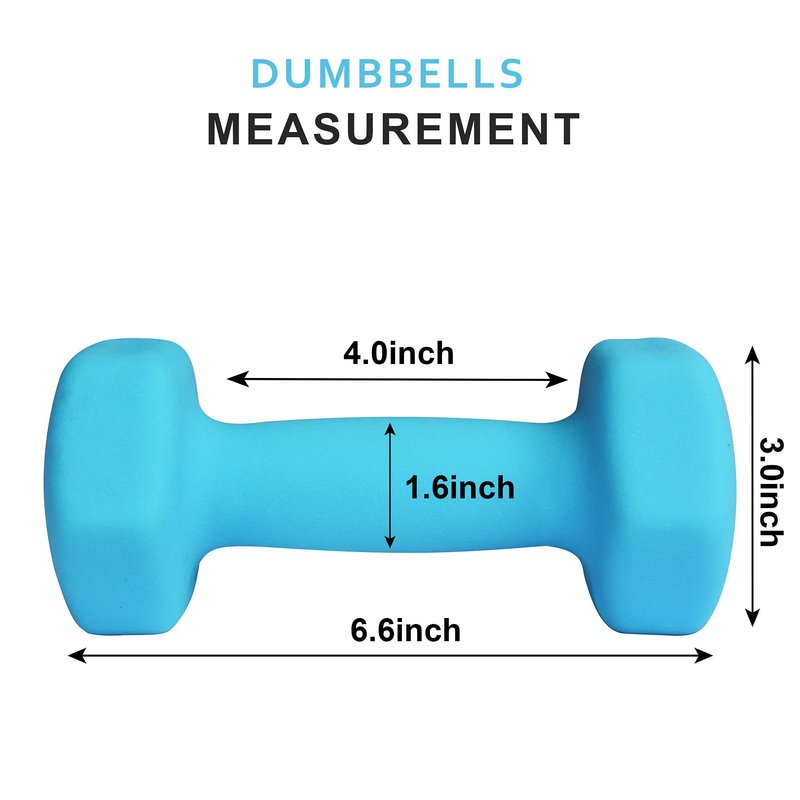 Balelinko Home Gym Equipment Workouts Strength Training Weight Loss Pilates Weights Yoga Sets Free Weights for Women, Men, Seniors and Youth, 5LB Blue, Pair