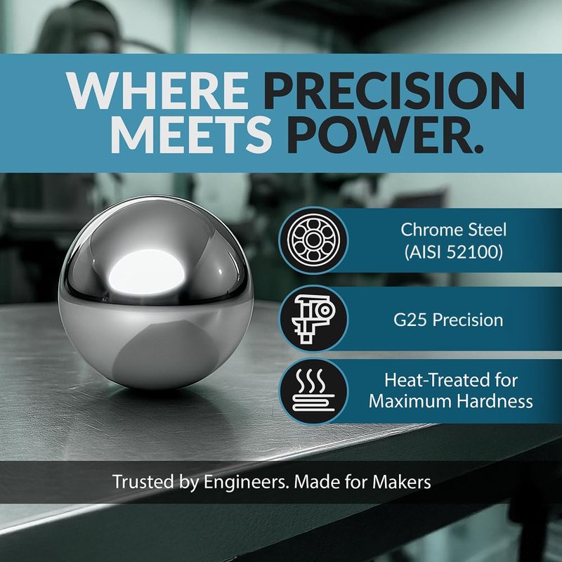 Precision Chrome Steel Bearing Balls - 3/32" Inch G25 | 100 Pieces