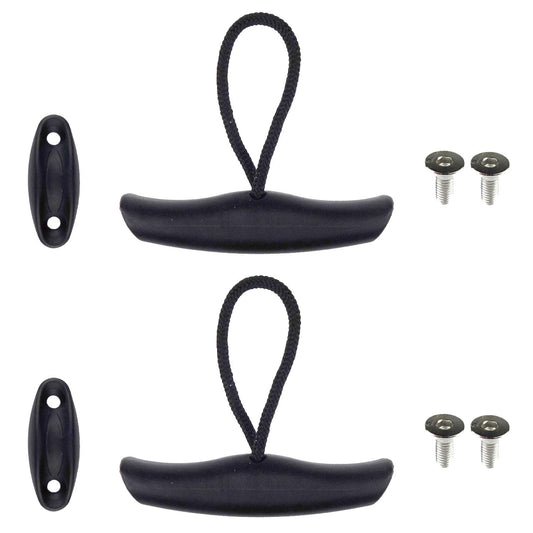 Zelerdo 2 Pack Kayak Carry Pull Handle with Cord and Pad Eyes Screws