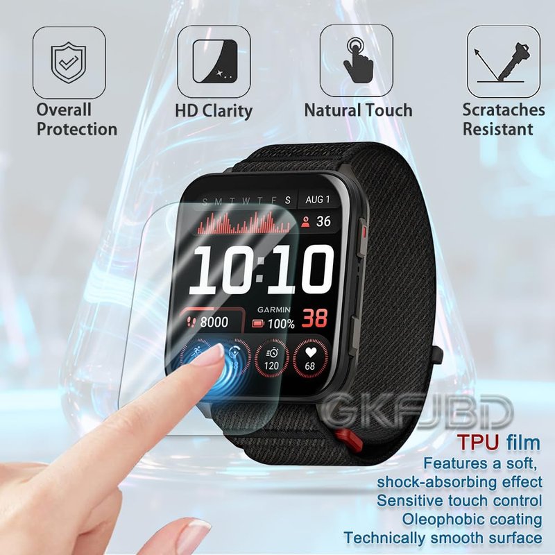 GKFJBD Compatible for Garmin Venu X1 Screen Protector & Case Set，HD TPU Soft Protective Film,Not Glass,Shockproof TPU Cover | Anti-Scratch, Ultra-Thin(Pack of 4+2)