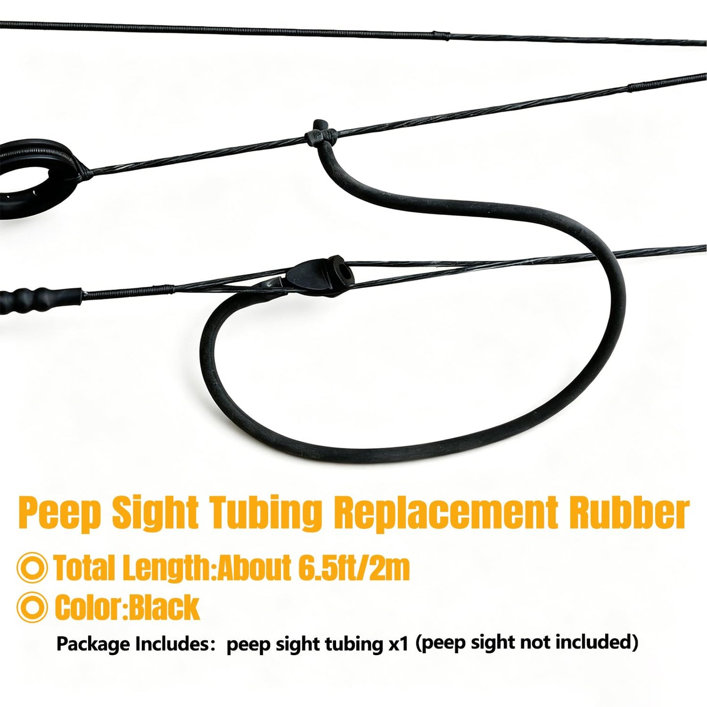 Luoyer 6.5 Ft Archery Bow Peep Sight Tubing Durable Peep Sight Replacement Rubber Tube for Compound Bow Archery Accessories Black