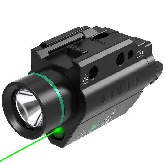 Feyachi LF-58 Green Laser Flashlight Light Combo 500 Lumen LED Flashlight Laser with Picatinny Rail Mount for Pistol Handgun Rifle