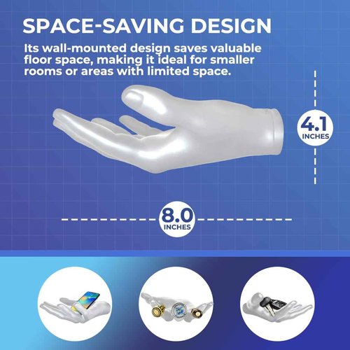 Wall-Mounted Left & Right Hand Sculptured Ball Holders – Basketball, Volleyball, Soccer & Football Display – Sports Room Decor, Basketball Wall Mount for Man Caves & Memorabilia Showcase - White