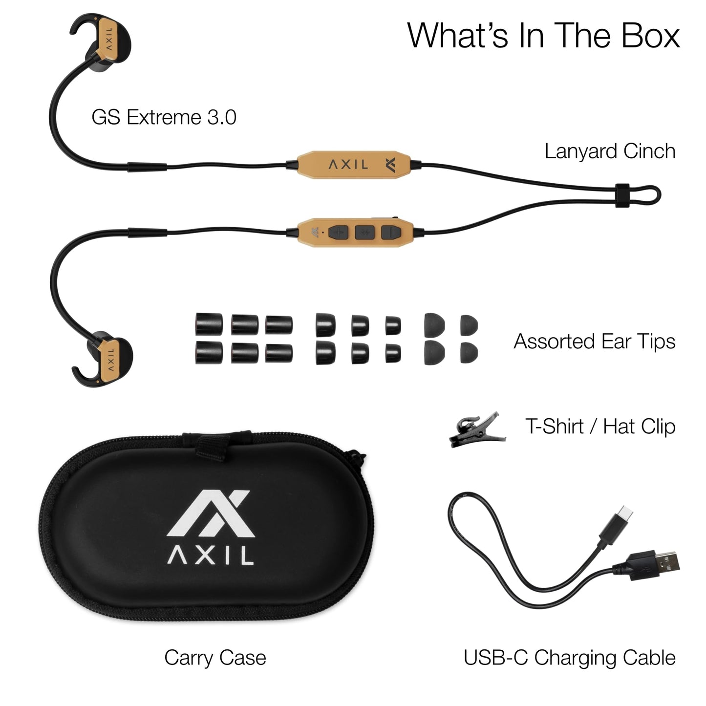AXIL GS Extreme 3.0 Shooting Ear Protection Earbuds, Desert Tan