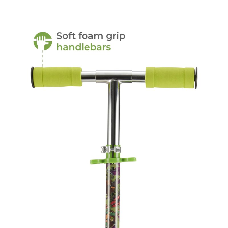TMNT 2 Wheel Kick Scooter for Kids - Easy & Portable Fold-N-Carry Design, Ultra-Lightweight, Comfortable & Safe, Durable & Easy to Ride