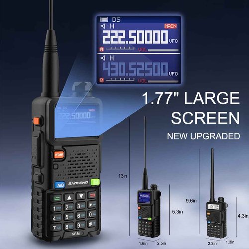 BAOFENG Radio 5RM 10W Ham Radio Handheld Upgraded of UV-5R Multi-Band Two Way Radio Long Range Walkie Talkies for Adults NOAA Weather Copy Frequency USB C Charger 999CH Outdoor Hiking Camping