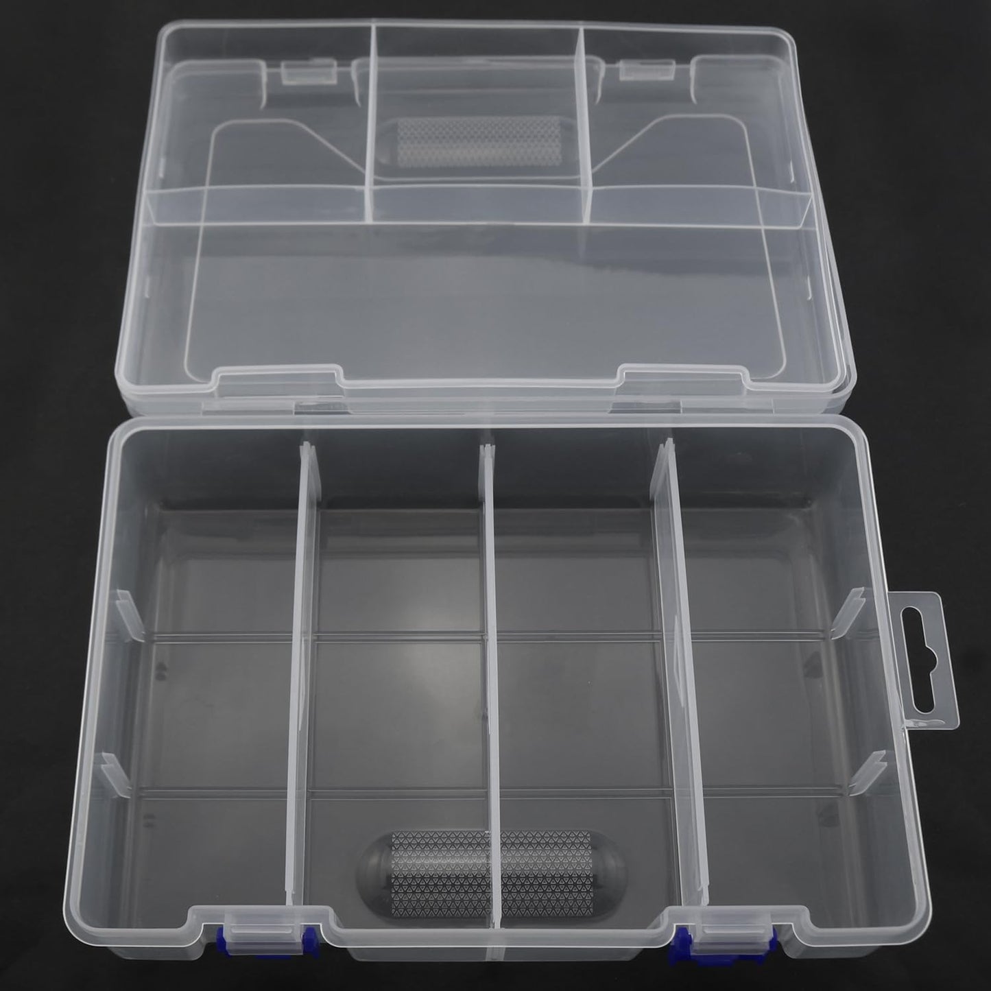 LUORNG 9x6x2.3inch PP Plastic Divided Storage Container Transparent Fishing Gear Box Organiser Waterproof Compartment Organiser DIY Craft Organiser