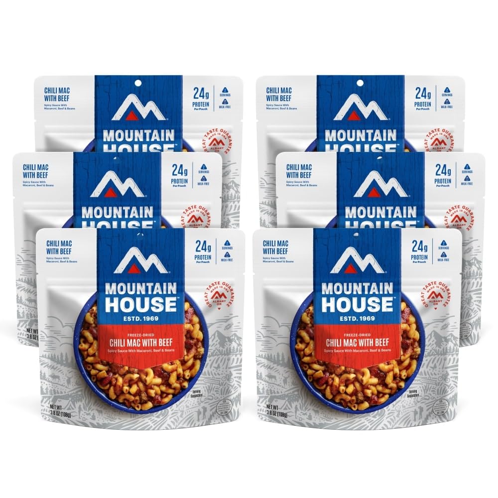 Mountain House Chili Mac with Beef - Freeze-Dried Camping Food | 6-Pack for Outdoor Adventures