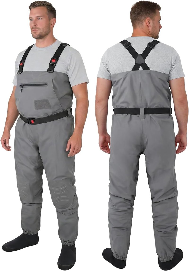 Waterproof Chest Waders for Men & Women - Breathable Lightweight Stocking Foot Design for Fly Fishing