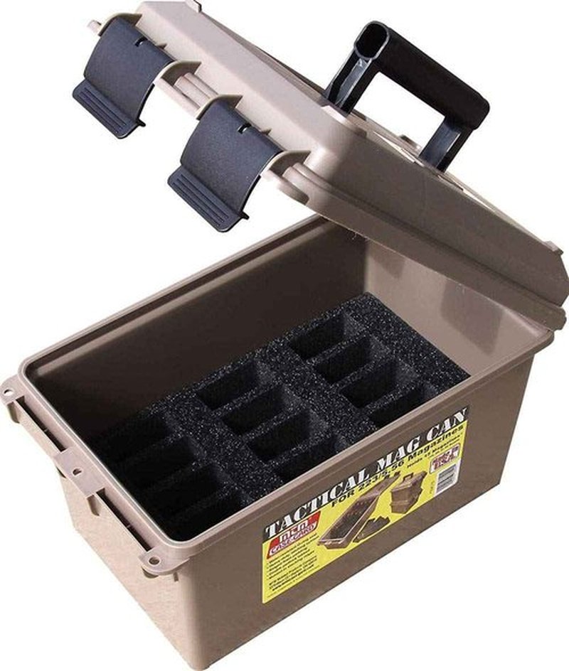 MTM TMC15 Tactical Mag Can and Walker's Razor Slim 23dB Folding Electronic Ear Protection, Tan Patriot