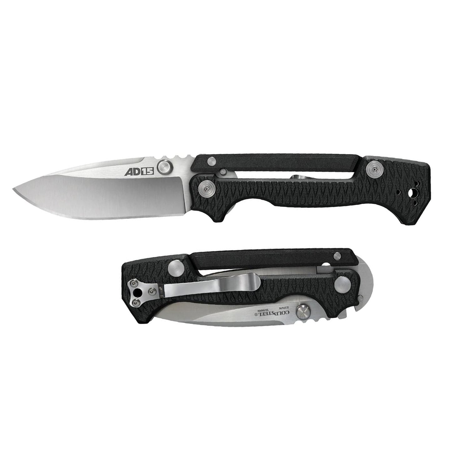 Cold Steel AD-10 3.5" S35VN Drop Point and AD-15 3.5" S35VN Spear Point Folding Knives with Tri-Ad and Scorpion Locks