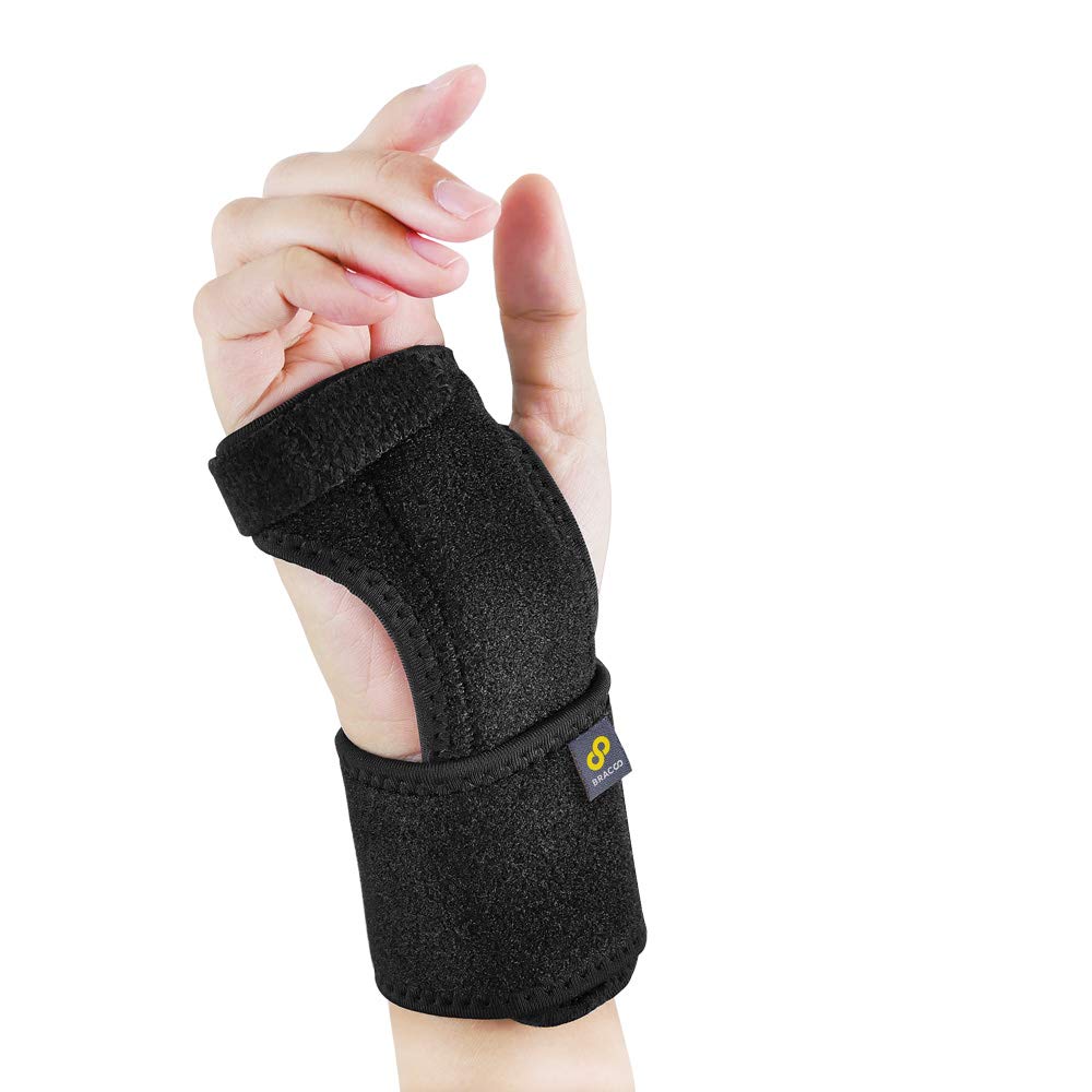 Bracoo Wrist Splint, Breathable Hand Stabilizer Brace for Carpel Tunnel Syndrome, Tendonitis, and Acute Sprains, Supports All Wrist Sizes, Black, WP30, 1 Count
