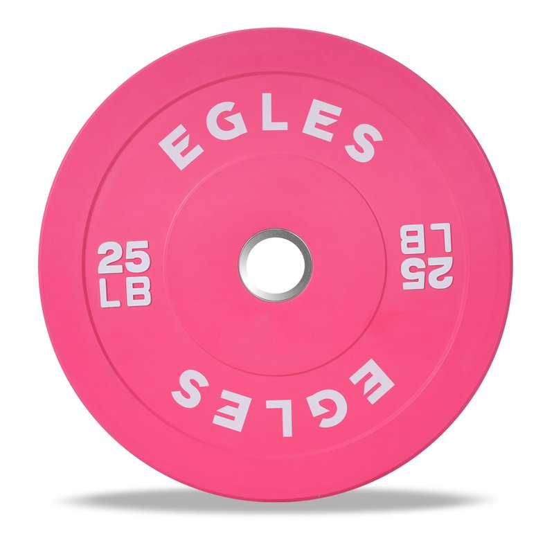 EGLES Vibrant Pink Weight Plates, Rubber Barbell Plates, 2-inch Olympic Standard 15LB Pair Olympic Bumper Plates Steel Inserts for Home Gym Weightlifting, Strength Training, Fit Workouts