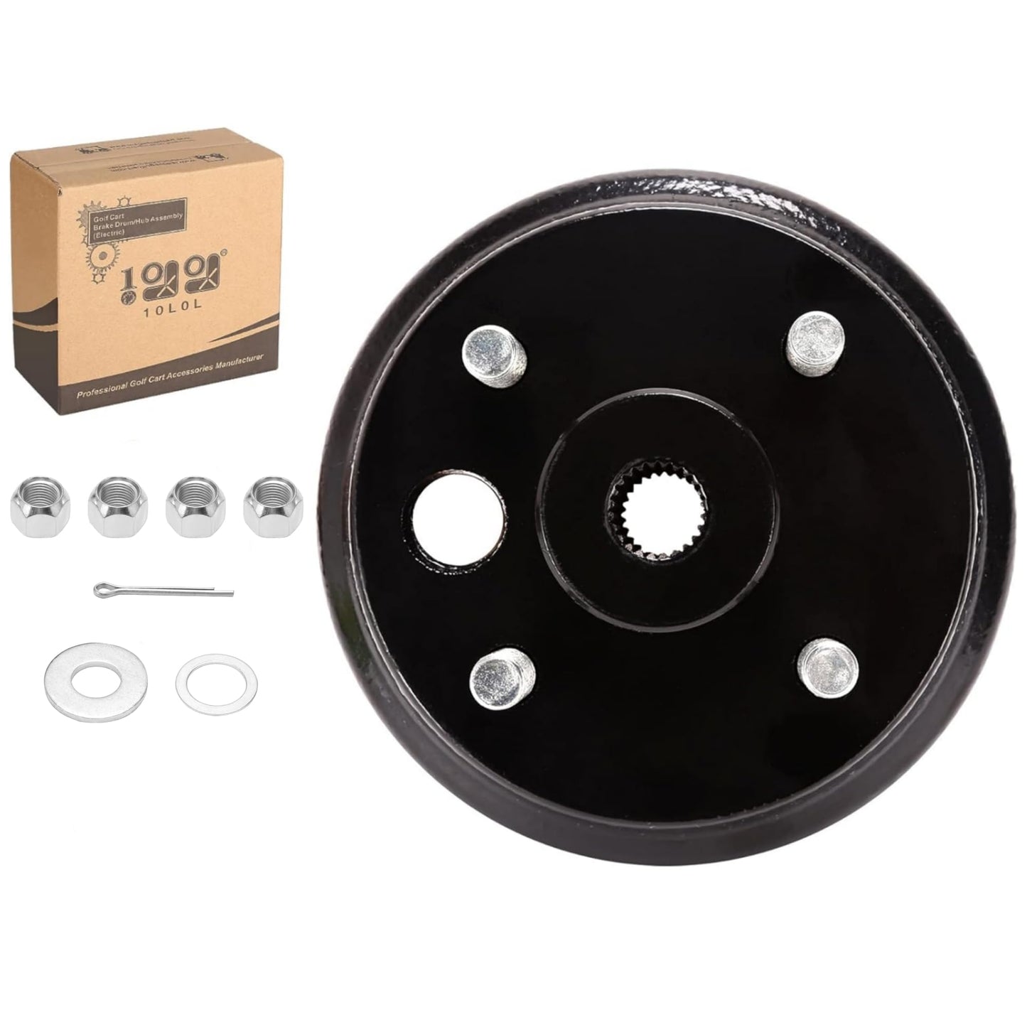 10L0L Golf Cart Brake Drum Hub Assembly for EZGO TXT PDS 1982-up Electric & 1982-1993 2-Cycle Gas, OEM# 19186G1P 19186-G1P