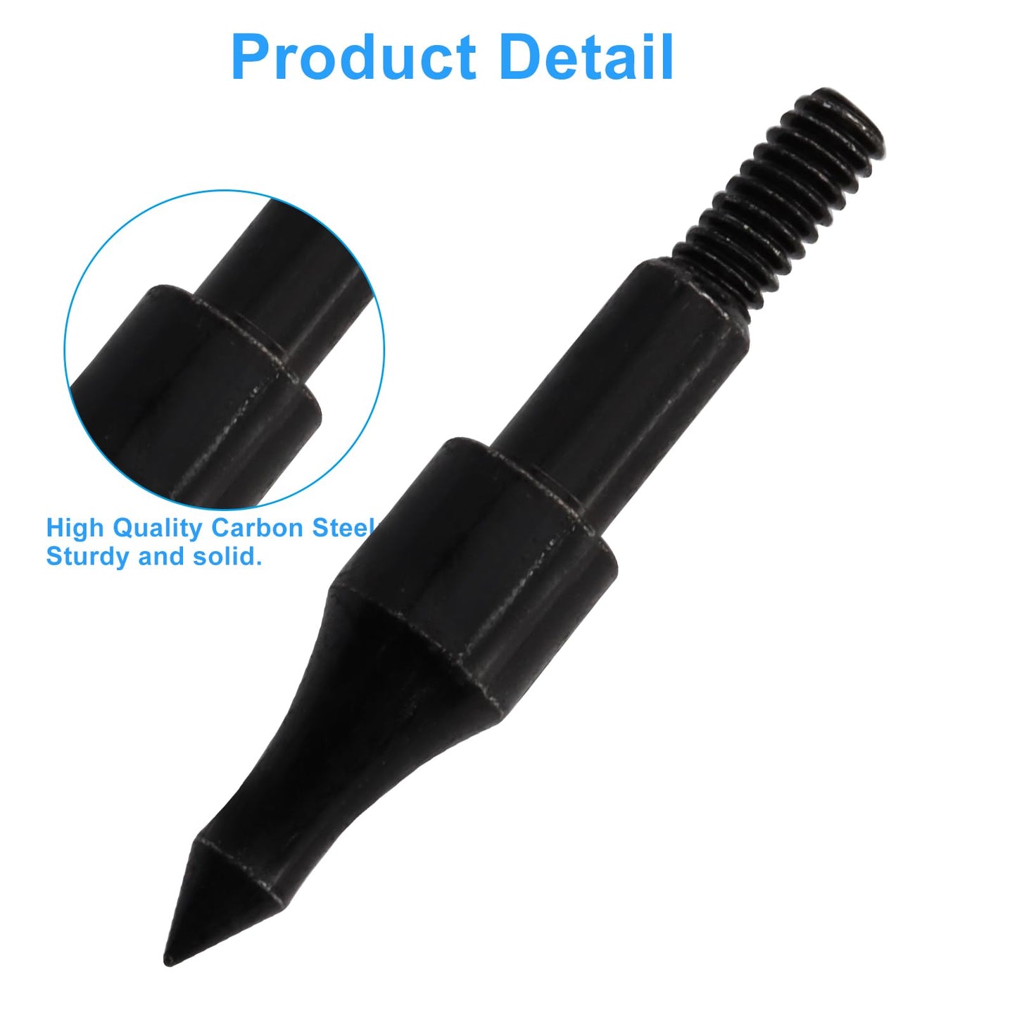 LifCratms 12 Pcs 100 Grains Archery Field Points, Practice Arrow Tip for 5/16 Inch Arrows, Field Tip for Recurve, Compound Bow Crossbow (Black)