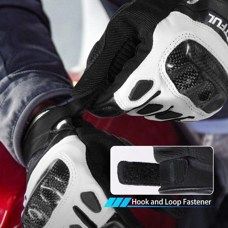Goatskin Leather Motorcycle Gloves - Carbon Knuckle Protection & Comfort | Durable & Stylish