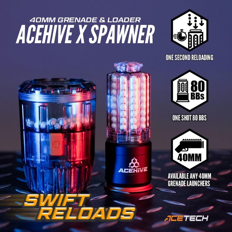 ACETECH Airsoft Grenade AceHive 40mm BB Nade for Rapid Reload (Spawner)