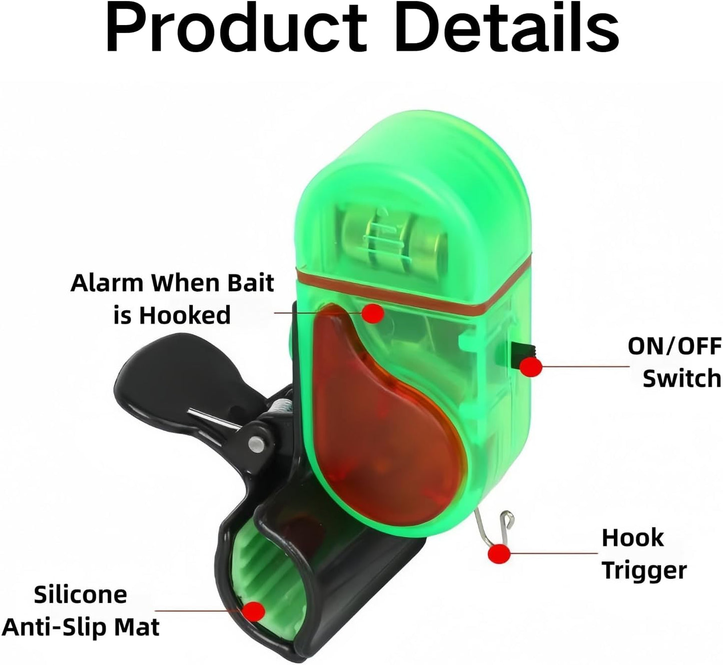 Fishing Bite Alarm - 2-Piece Sensitive Electronic Alerts with LED Lights | Perfect for All Fishing Scenarios