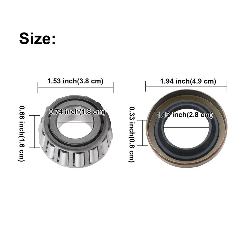 Roykaw Golf Cart Front Wheel Bearings Hub and Oil Seals Kit Compatible with Club Car DS/Carryall 1982-2002 Models, Replaces OEM# 1011393, 1013135