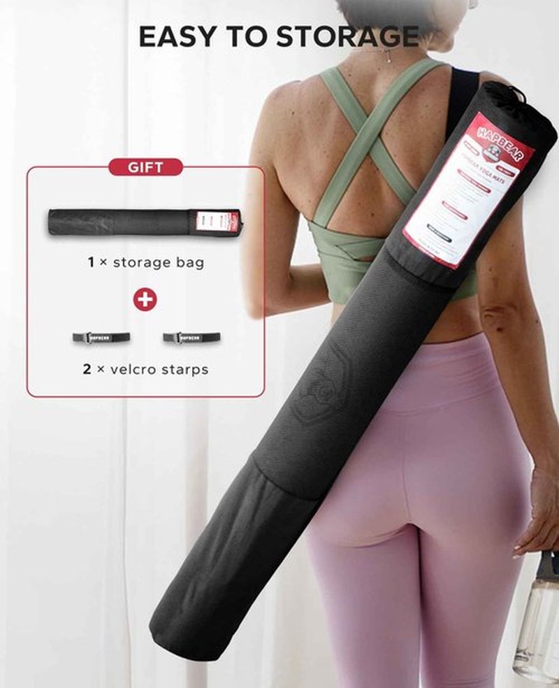 HAPBEAR Extra Large Yoga Mat - 78"x54"x6mm (1/4 inch), Non-Slip, Durable, Eco-Friendly, Thick Wide Exercise Mat for Home Workouts, Yoga, Pilates, Stretching, Meditation (Barefoot Exercise)