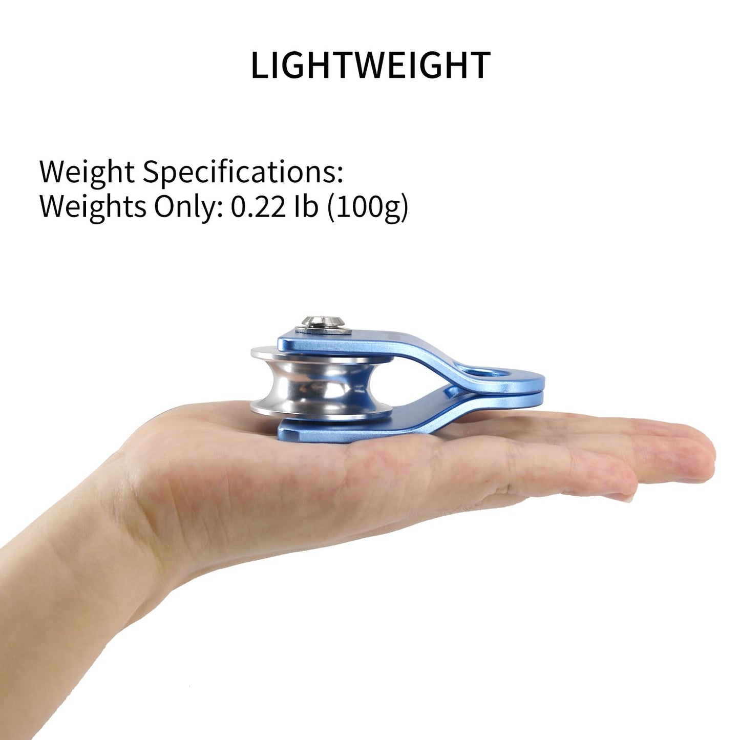 NewDoar Micro Mobile Single Pulley,20kN(4500 lb) Max Rope 1/2in for Rigging Arborist Climbing Rescue,CE Certified(20KN Blue 2pcs)