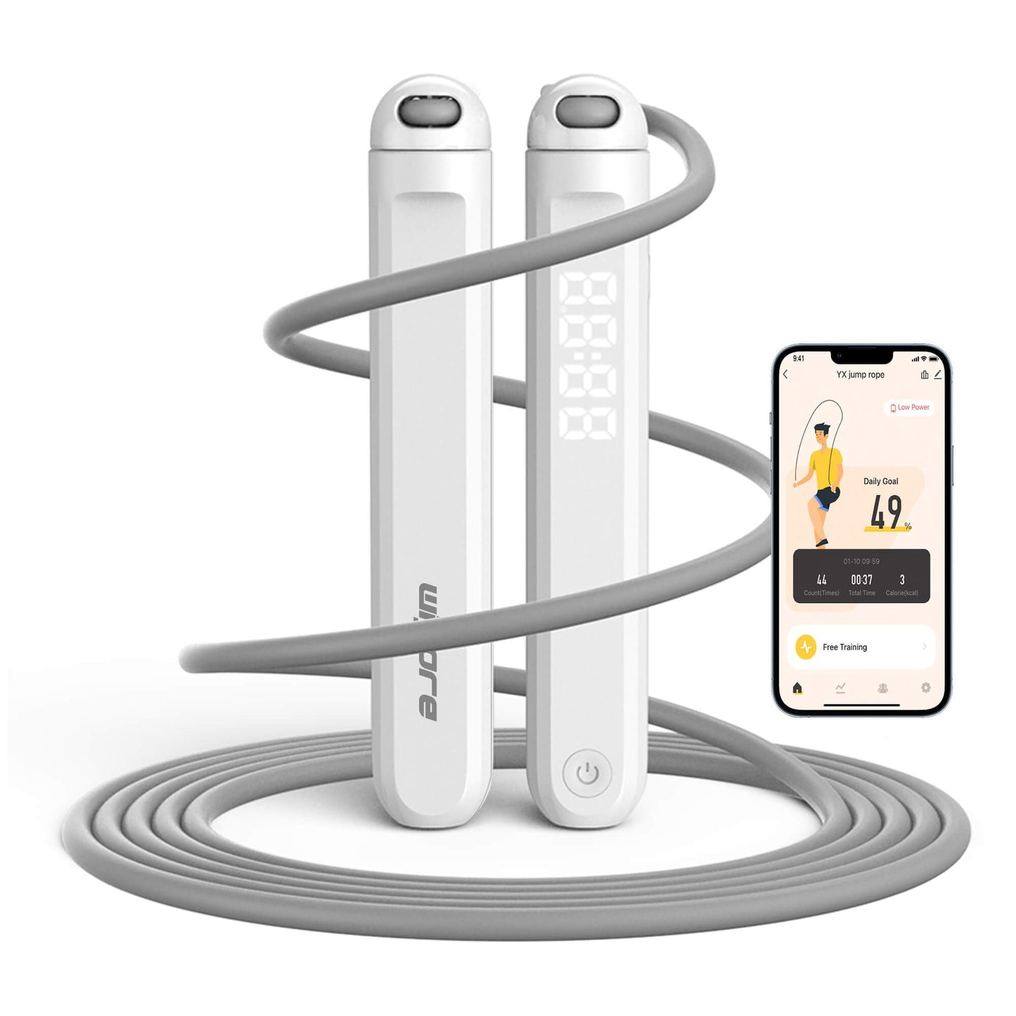 Jump Rope, Tangle free rapid speed jump ropes with counter for fitness for women,Skipping rope with app for fitness men, women's home exercise, workout, fitness gifts for adults, Kids