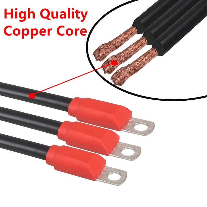 Golf Cart Battery Cable，HKOO Golf Cart Battery Cable Set for Club Car DS 1995-Up 48 Volt 4 Gauge (Set of 5)