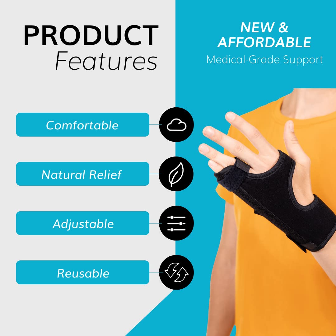 BraceAbility Ulnar Gutter Splint - Hand Support Brace for Metacarpal and Boxer's Fracture Treatment, Broken or Jammed Pinky and Ring Trigger Finger Pain Relief, Right or Left Immobilizer Cast (M)