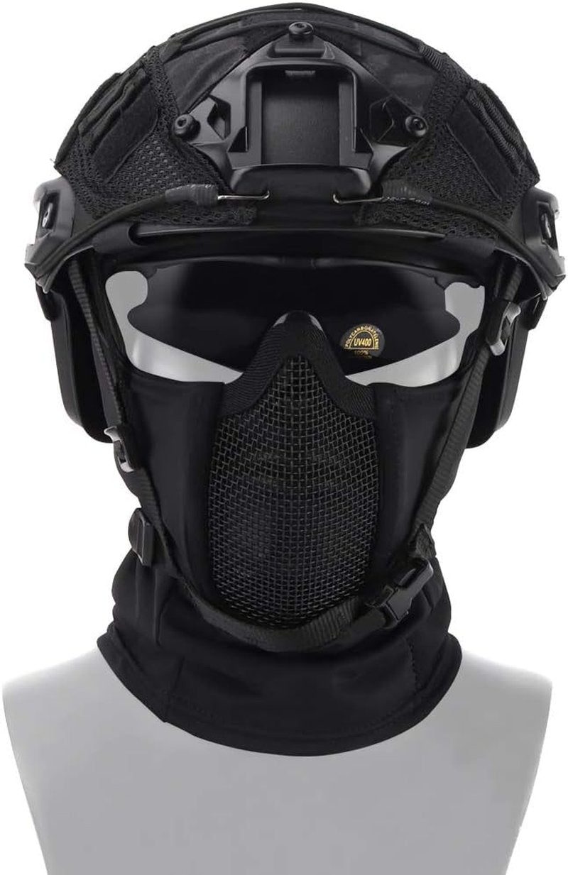 Tactical Full Face Mask | Balaclava Cap for Motorcycle & Airsoft | Metal Mesh Hunting Gear
