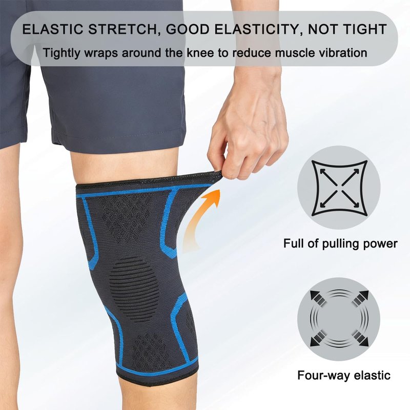 ZXCFBEA 2-Pack Compression Knee Brace for Women & Men - Knee Support Sleeve for Running, Weightlifting, Meniscus Tear, Arthritis Pain Relief, Breathable Anti-Slip Sports Knee Sleeves (Black)