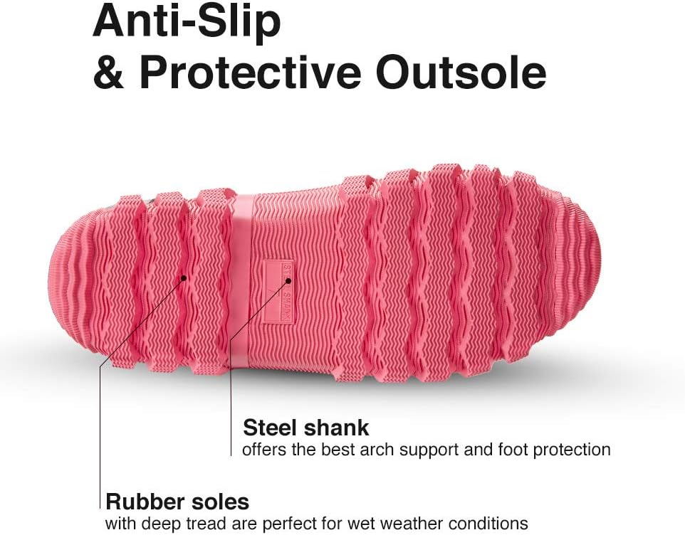 TIDEWE Waterproof Rubber Boots for Women - 6mm Neoprene Outdoor Hunting Footwear | Camo Pink & Green
