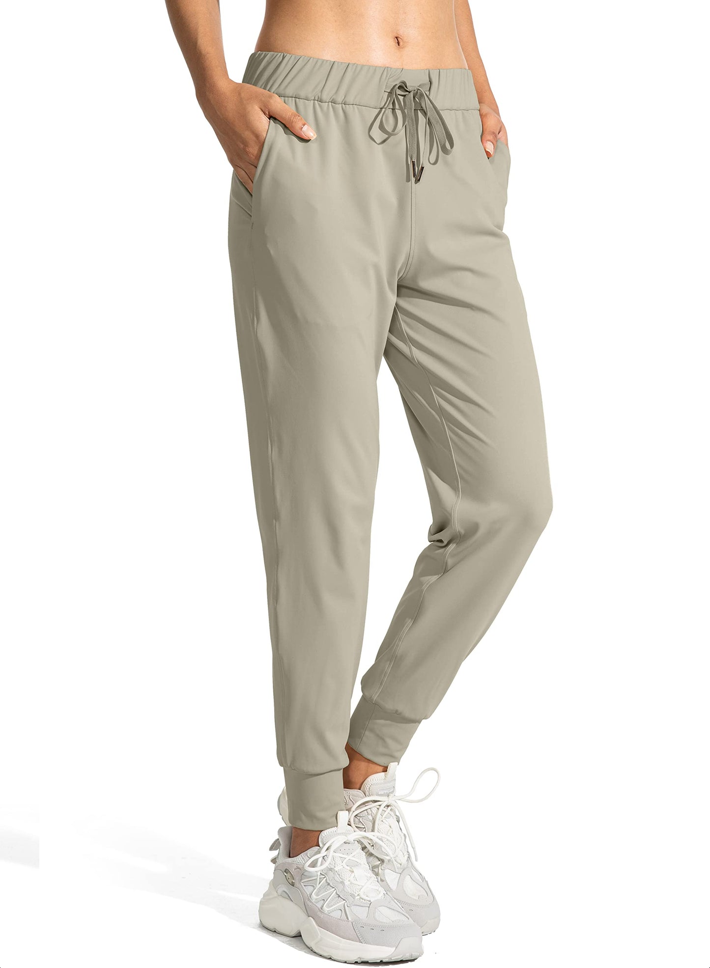 SANTINY Women's Joggers Pants Pockets Drawstring Running Sweatpants for Women Lounge Workout Jogging(Silver Sage_XS)