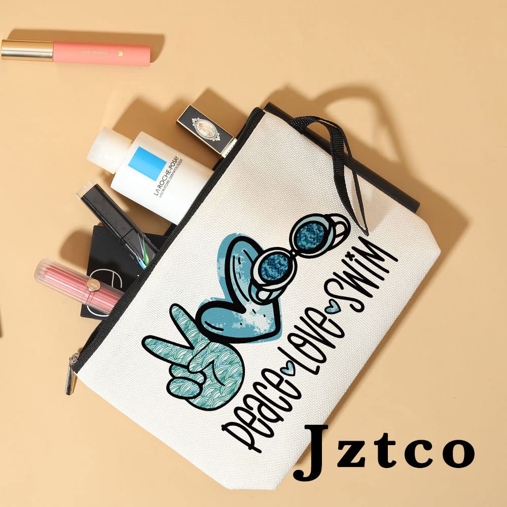 Jztco Swimming Bag Funny Swimming Gifts for Swimming Team Gifts Swim Coach Gifts, Swim Teacher Gifts, Swimming Coach Makeup Bag Thank You Birthday Gifts for Women Her Female Swimmer