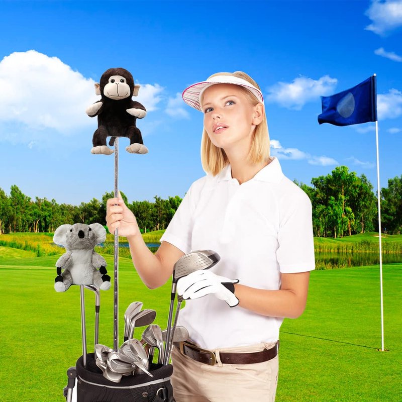 MAZEL Monkey Golf Club Head Cover for 460CC Driver,Woods (Brown)